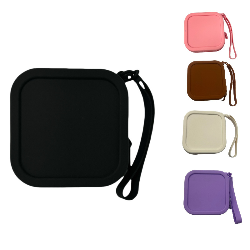 Silicone Coin Purse Storage Small Square Bag Instagram Style Lipstick Headset Data Cable Zipper Storage Bag Portable Key Small Square