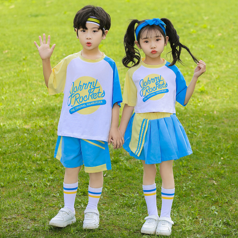 六一兒童表演服再見幼兒園畢業照服裝小學生班服畢業拍照演出服夏