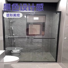 酒店公寓浴室家用玻璃扇形干湿分离隔断洗澡间一体封闭式卫生间整