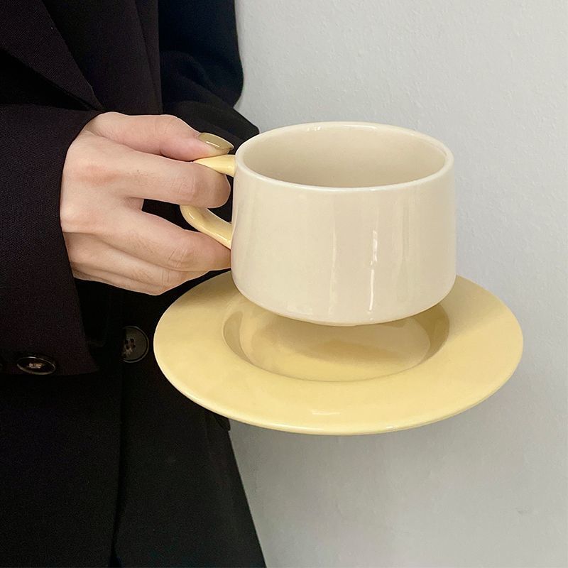Mug Ceramic Cup Water Cup Home Coffee Cup and Saucer Set Scandinavian Ins Style Simple High-Looking Girl Cup