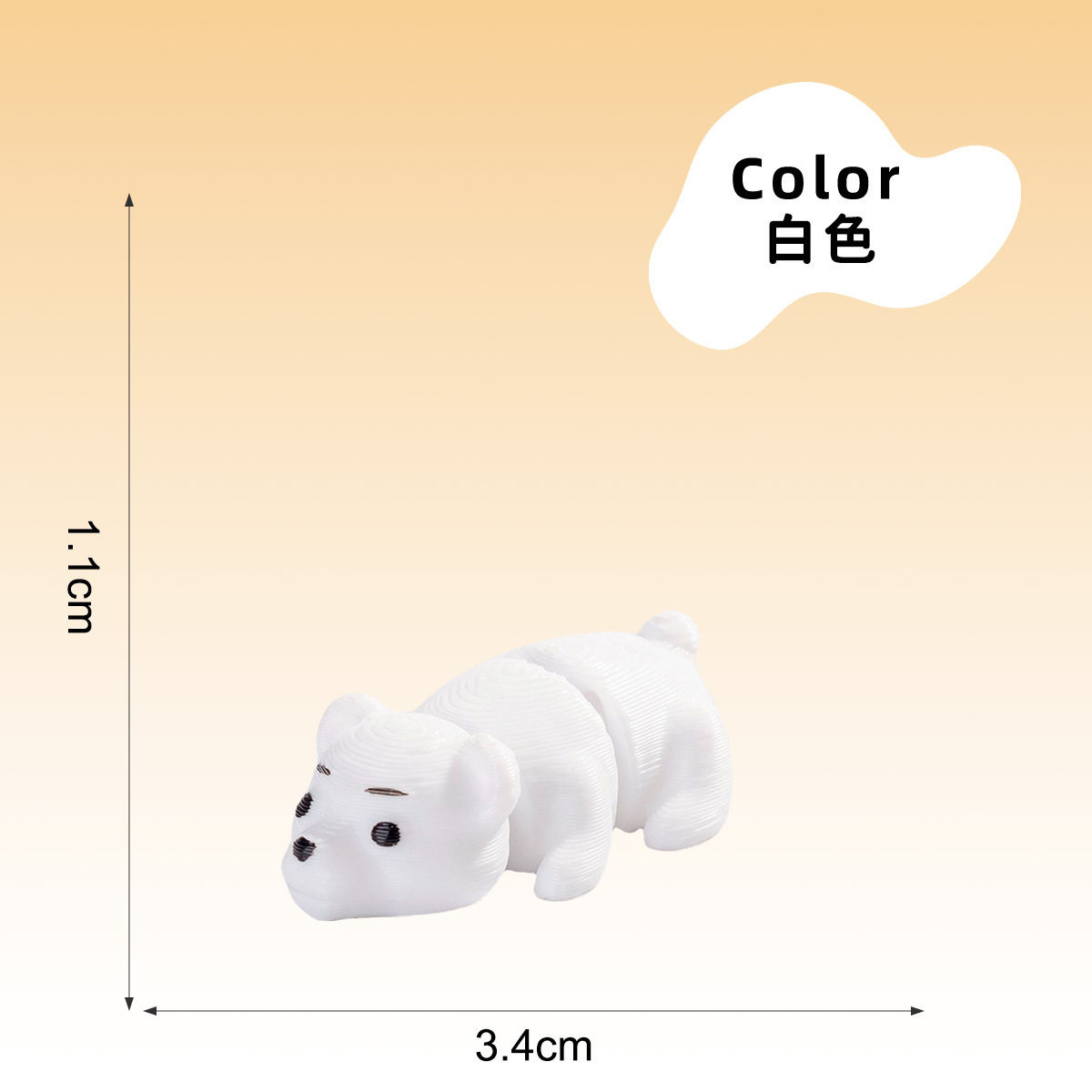 White-small size lying polar bear
