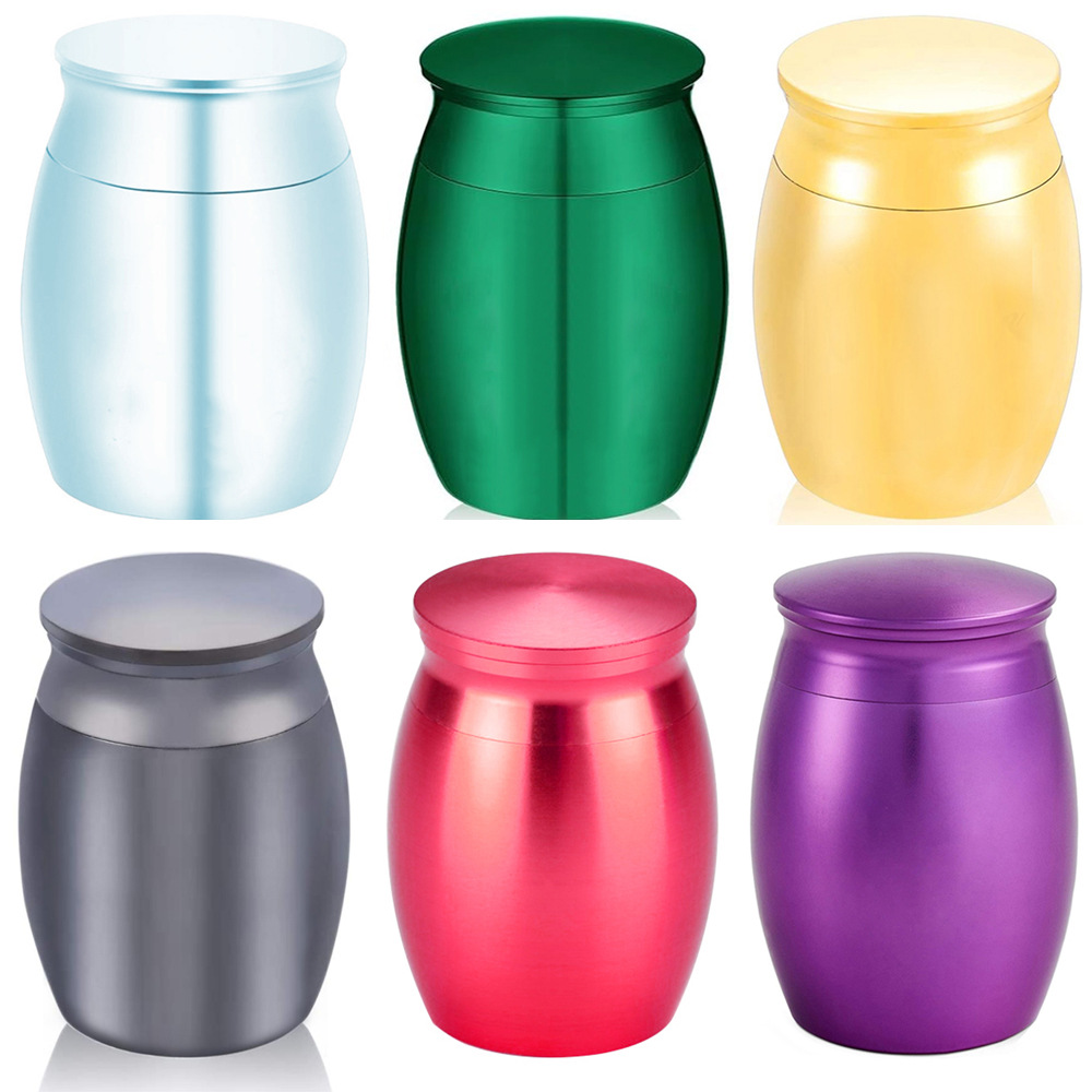 No lettering aluminum alloy mini lettering urn urn European and American fire style mini urn pet urn urn hair box