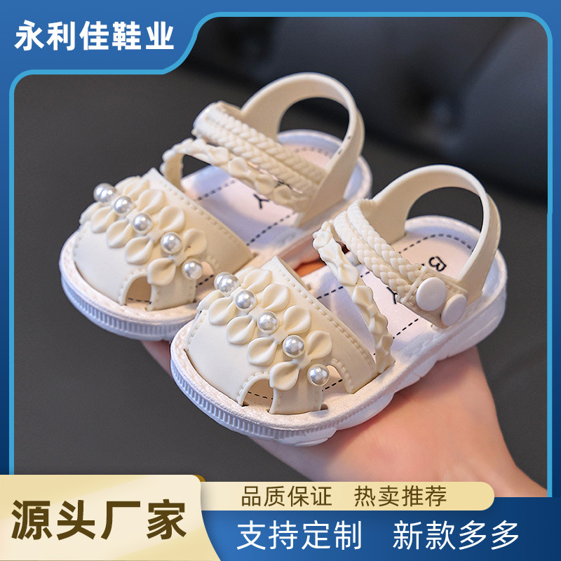 Sandallas para niñas nuevas sandallas de fondo suave para niños de playa bebés Baotou Sandallas para bebés fábrica al por mayor directamente para comercio exterior comercio electrónico