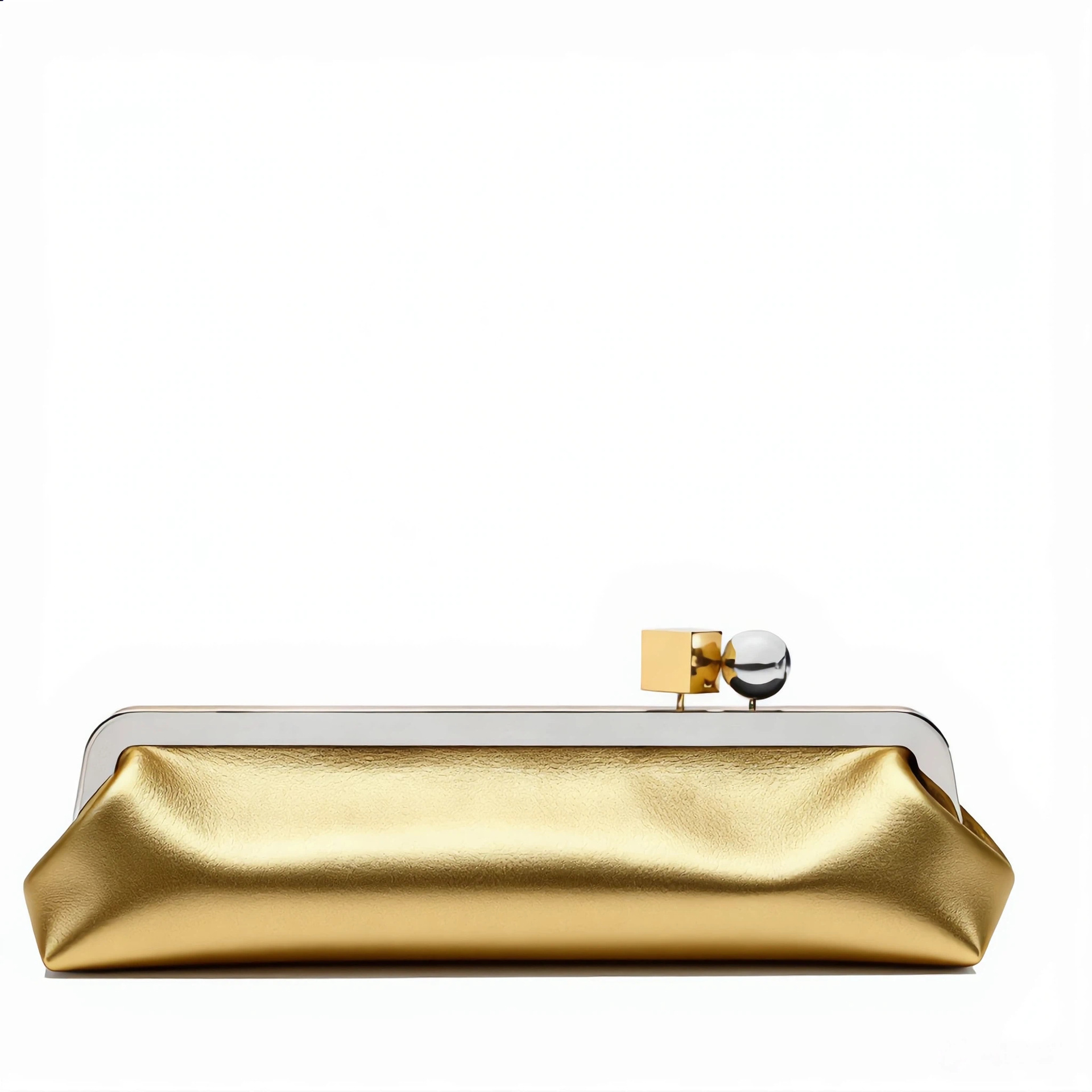 Elegant axelväska för dam clutch med guldspänne_voghion.com