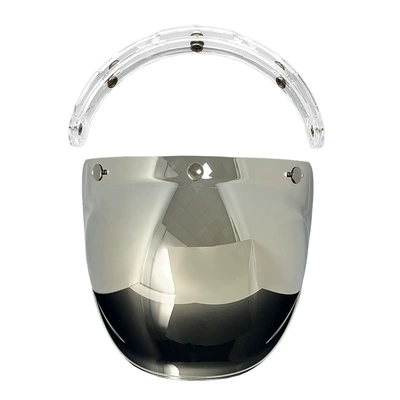 Dəbilqə (Kaska) aksesuarları with Curved Surface, Three-Button - silver-transparent-bracket