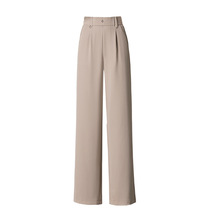 跨境外贸女裤  女士松紧腰外穿弹力窄版阔腿裤高腰百搭舒适慵懒风