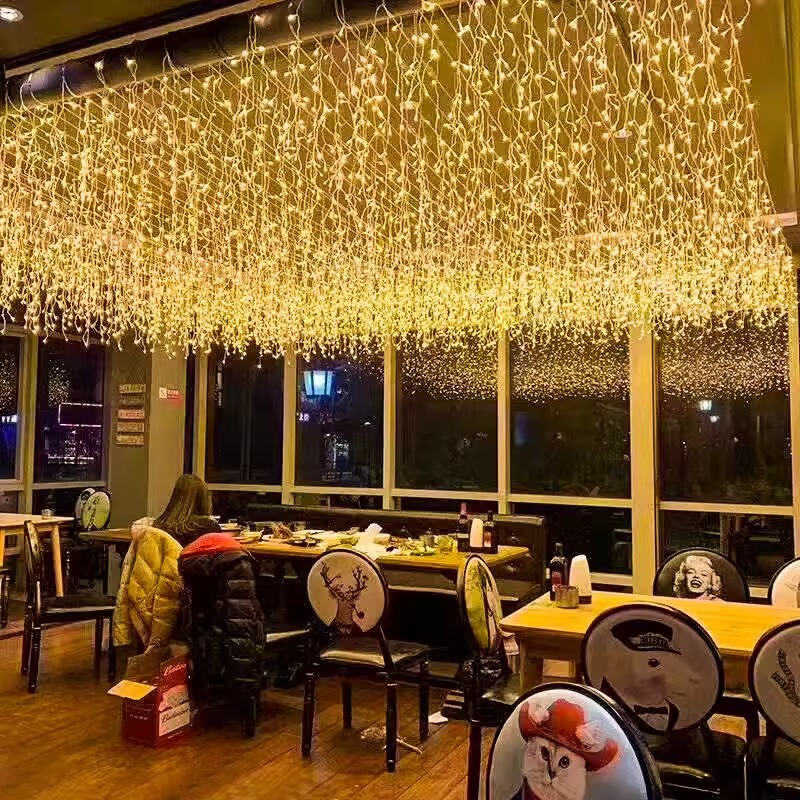 Solar Led String Lights Ice Strip Waterfall Curtain Lights Starry Sky Stage Decoration Holiday Lights Neon Solar Led String Lights Ice Strip Waterfall Curtain Lights Starry Sky Stage Decoration Holiday Lights Neon