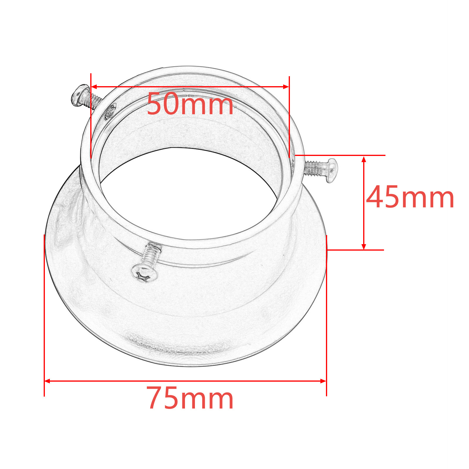 Motocicleta fuera de carretera 50mm taza de aire carburador conector de filtro de aire PWK OKO KOSO 26 28