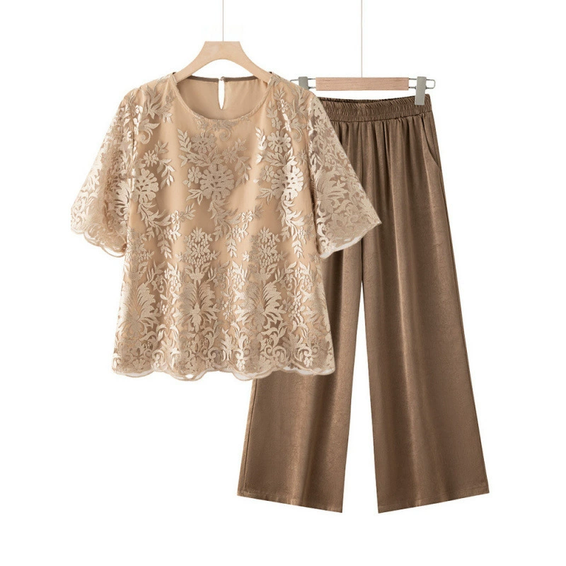 Мама средних лет мода летняя одежда 2024 новый набор иностранного стиля