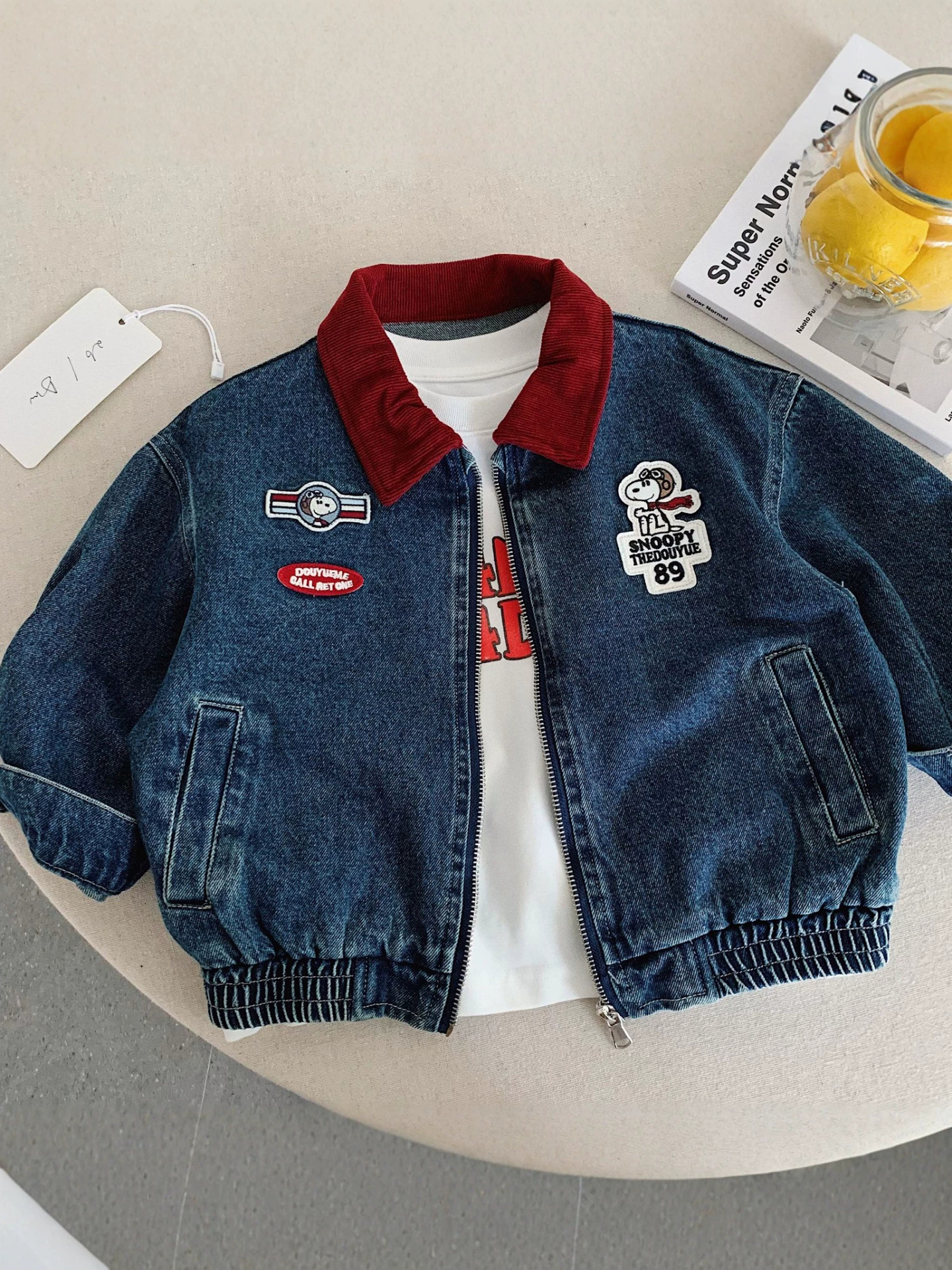 Children's denim autumn jacket for boys for leisure