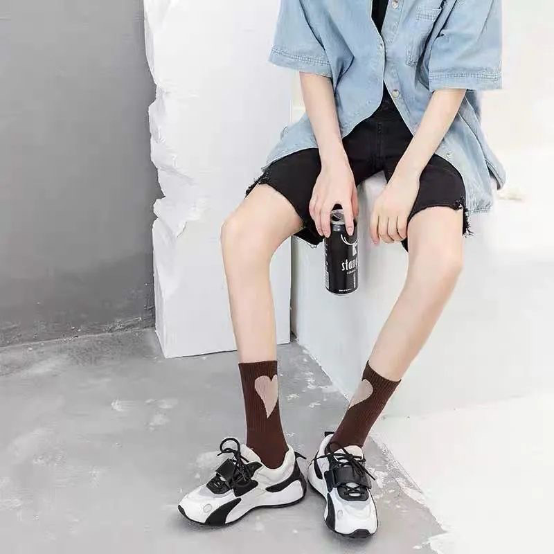 Nylon, Polyester Cotton, Polyester Fabric Type A Pair Quantity Casual Simple Style Unisex Heart Shape Nylon Polyester Cotton Polyester Crew Socks A Pair