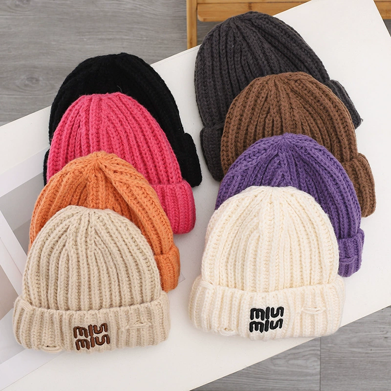 Keep warm windproof woolen knitted hat, Korean style, ear protection, increased thickness