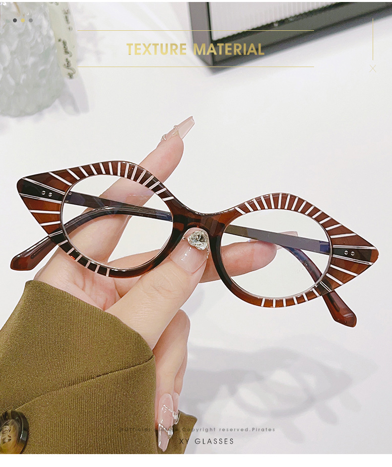 Retro cat-eye solglasögon för kvinnor med läppformad ram_voghion.com