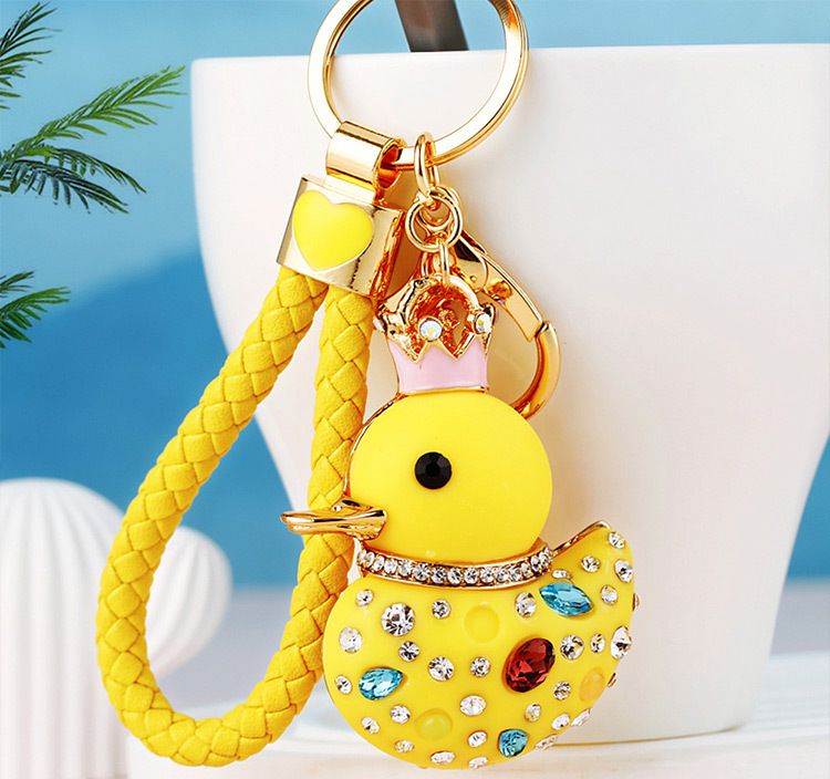 50g Weight Bag Pendant, Keychain Classification 1 Piece Quantity 1 Piece Cartoon Style Cute Duck Resin Diamond Women's Bag Pendant Keychain