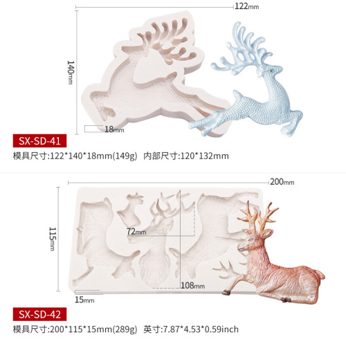 Sanxin Elk Fondant Silicone Christmas Cake Mold Chocolate Decoration Mold DIY Baking Tools