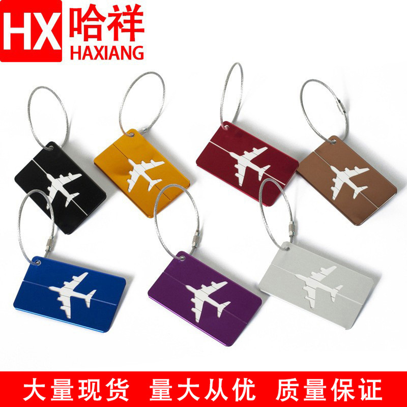 Aluminum Alloy Luggage Tag Boarding Metal Luggage Aircraft Checked Elevator Tag Amazon Spot Factory Wholesale