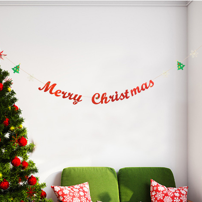 クリスマスフラグキラキラクリスマスバナー新年パーティークリスマス背景装飾用品写真撮影道具|undefined