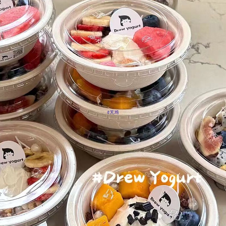 Disposable Food-Grade Household Take-Out Greek Cold Brew Yogurt Bowl Stall Continuous Ice Bowl Taro Ice Packaging Box