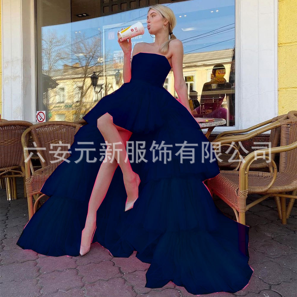 2023 europeo y americano Comercio exterior Amazon AliExpress deseo nuevo tubo superior falda de la torta boda bola del banquete vestido noche