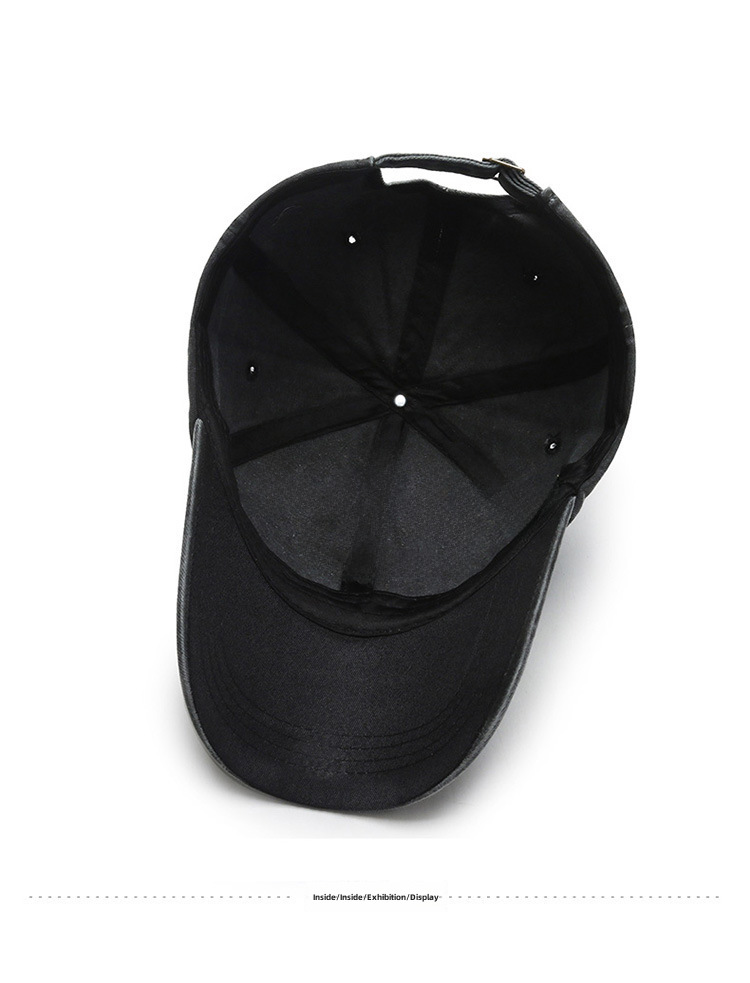 Chapéu Feminino Primavera e Verão Estilo Coreano Antigo Retro Canto Curvo Língua de Pato Chapéu Placa de Luz Cor Sólida Boné de Beisebol Casal Lavagem a Água Ca_voghion.com