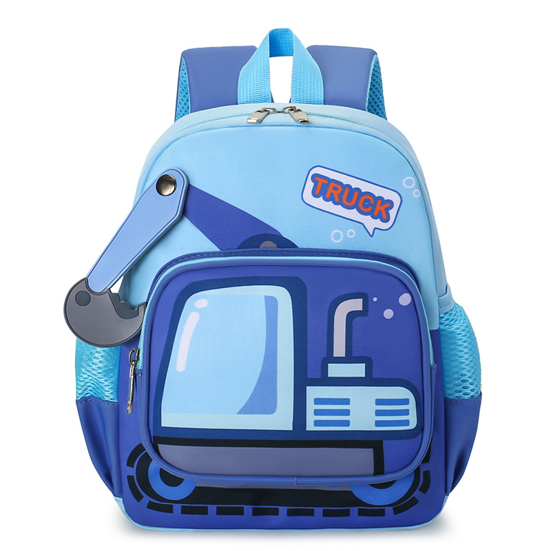 Jardín de infantes lindas mochilas para bebés caricaturas interesantes excavadoras mochilas para niños y niñas mochilas para niños de gran capacidad