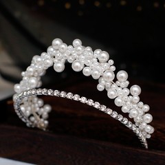 Korean-style bride pearl water drill luxurious crown grand fairy beauty forest system hair tie versatile photography makeup wedding accessories