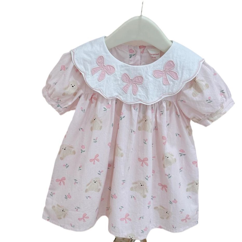 Vestido de siete niñas con limón salado 2025 verano nuevo producto vestido de muñeca para niñas vestido de bebé femenino de estilo occidental vestido de princesa