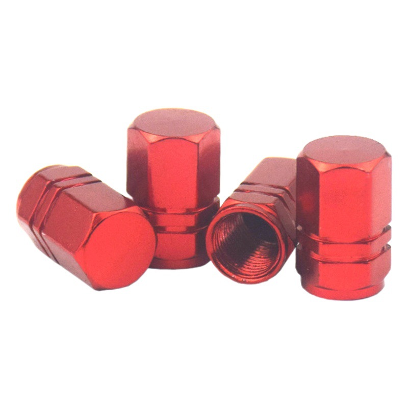 Aluminum alloy car valve cap car valve cap valve core tire personality valve 4 Pack