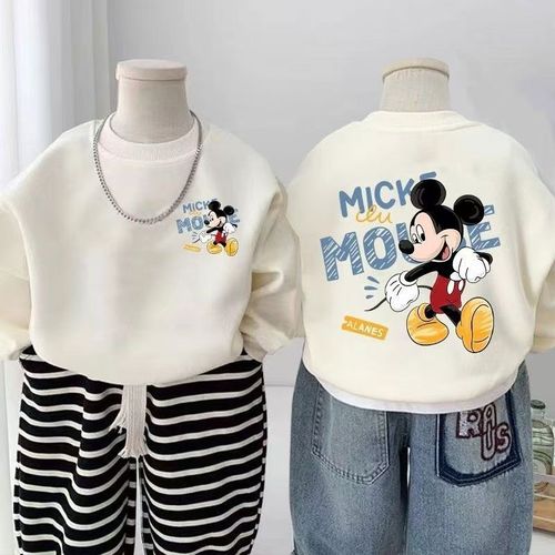 Children's Hooded Sweatshirt Round Neck Winter New Cartoon Thick Korean Style Baby Top Fleece Men's Hooded Sweatshirt Winter