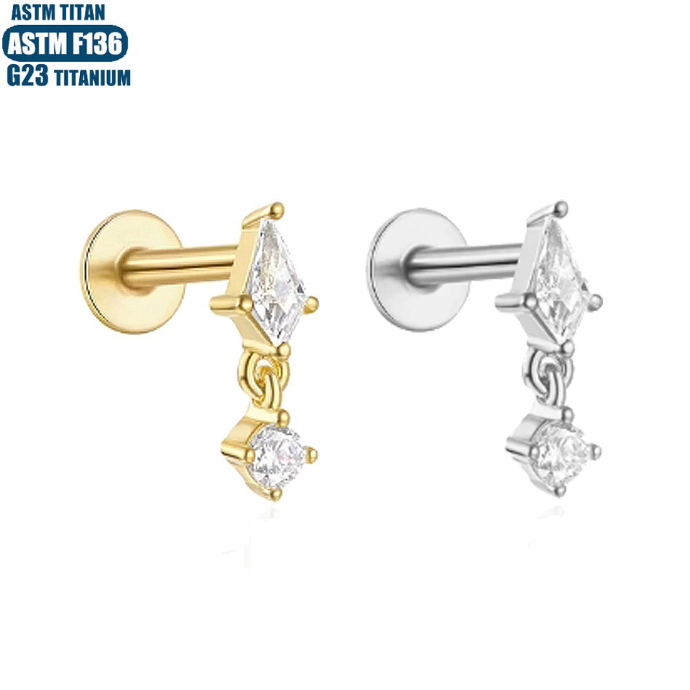 Labret stud lip piercing jewelry styling detail