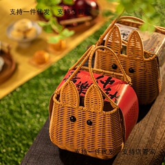 2025中秋月饼包装盒礼盒冰皮鲜肉流心苏式送国风竹篮礼品盒空制