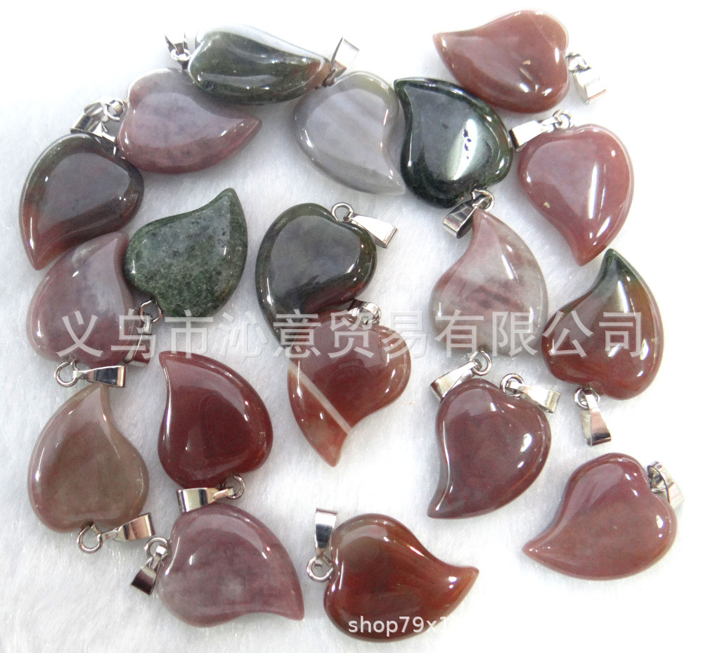 Venta caliente en forma de corazón colgante natural cristal Rosa ágata piedra torcida corazón colgante melocotón corazón collar accesorios Diy