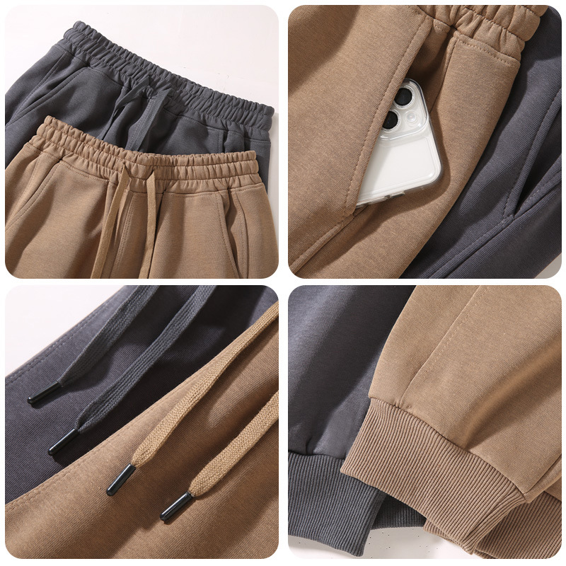 Algodón chino Otoño e Invierno cómodo deportes casual chándal personalizado tobillo-atado cordón adelgazamiento ropa de trabajo suelta pantalones logotipo personalizado