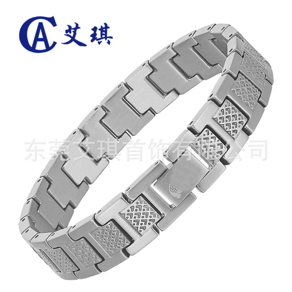 Factory Direct Approval of European and American Hot-Selling Stainless Steel Bracelets, Men's Magnetic Therapy Bracelets, Fashionable and Simple Stainless Steel Magnet Bracelets