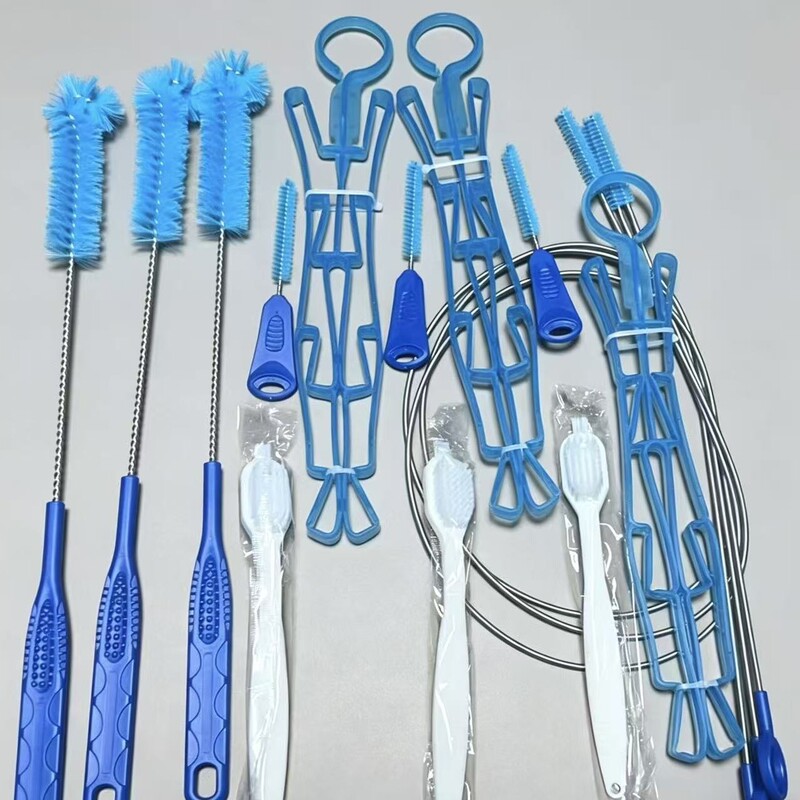 Blue multifunctional cleaning tool set with brush, clip, and hose, a great helper for cleaning kitchen crevices Blue multifunctional cleaning tool set with brush, clip, and hose, a great helper for cleaning kitchen crevices