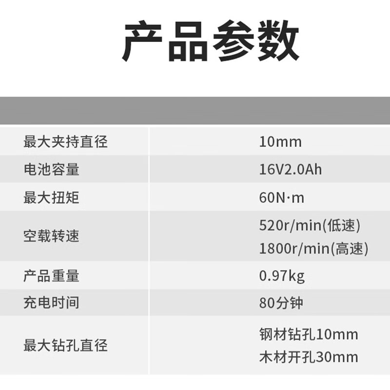 Ruichi Ruichi taladro de carga de litio taladro eléctrico de acero 60 Nm gran torsión taladro de mano taladro de pistola sin escobillas 7316