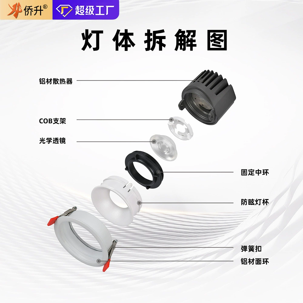 Built-in waterproof lights for bathroom, LED ceiling light for hotel