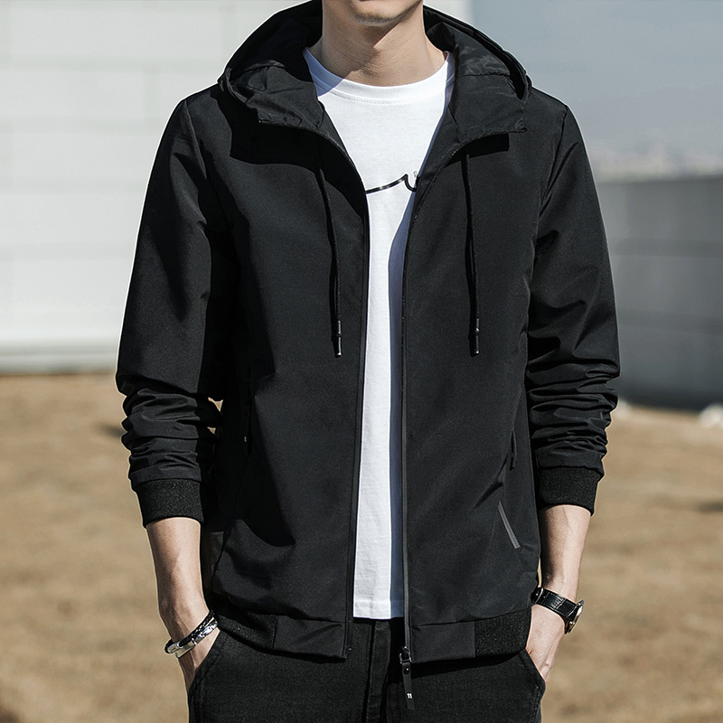 Liquidación, últimas unidades, chaqueta para hombre, primavera y otoño, estilo coreano, informal, juvenil, gruesa, forrada de lana, con capucha.