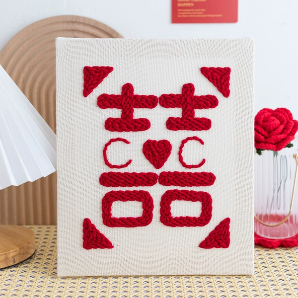 ♥❤❣ Wooden frame model 囍2 [Material package + poke needle + bracket] ❣❤♥