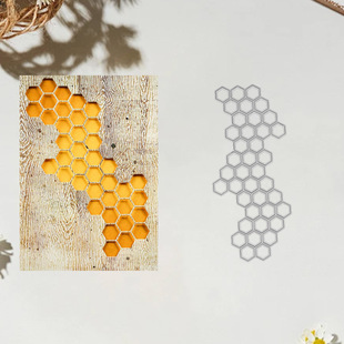 Embossing Knife Mold Handbook Decoration Honeycomb Background Pattern Handmade Paper Art Metal Carbon Steel Knife Mold Cross-Border Labeling