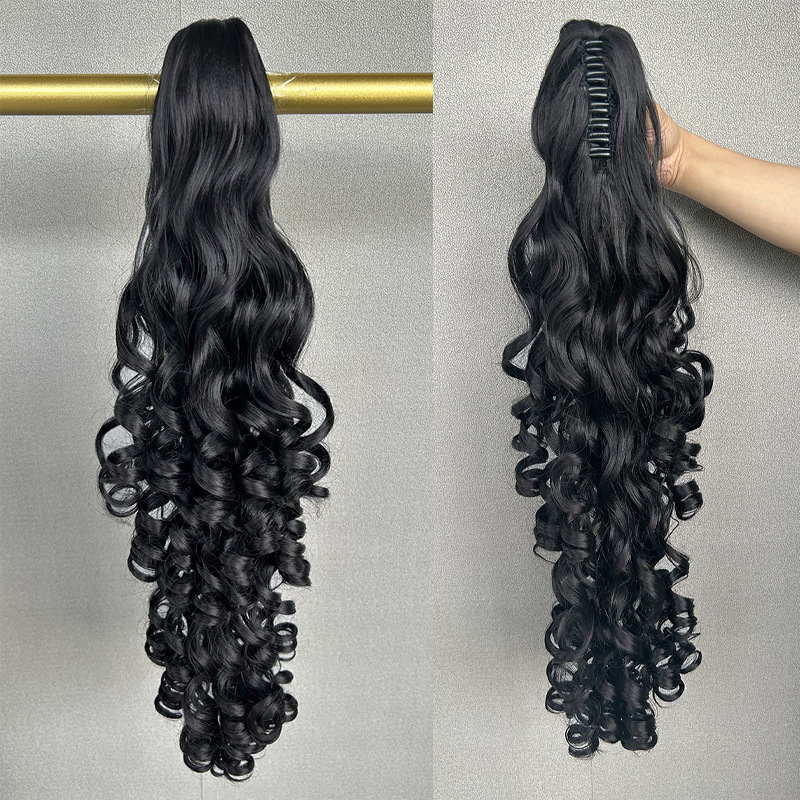 Extension queue de cheval bouclée avec pince synthétique_voghion.com