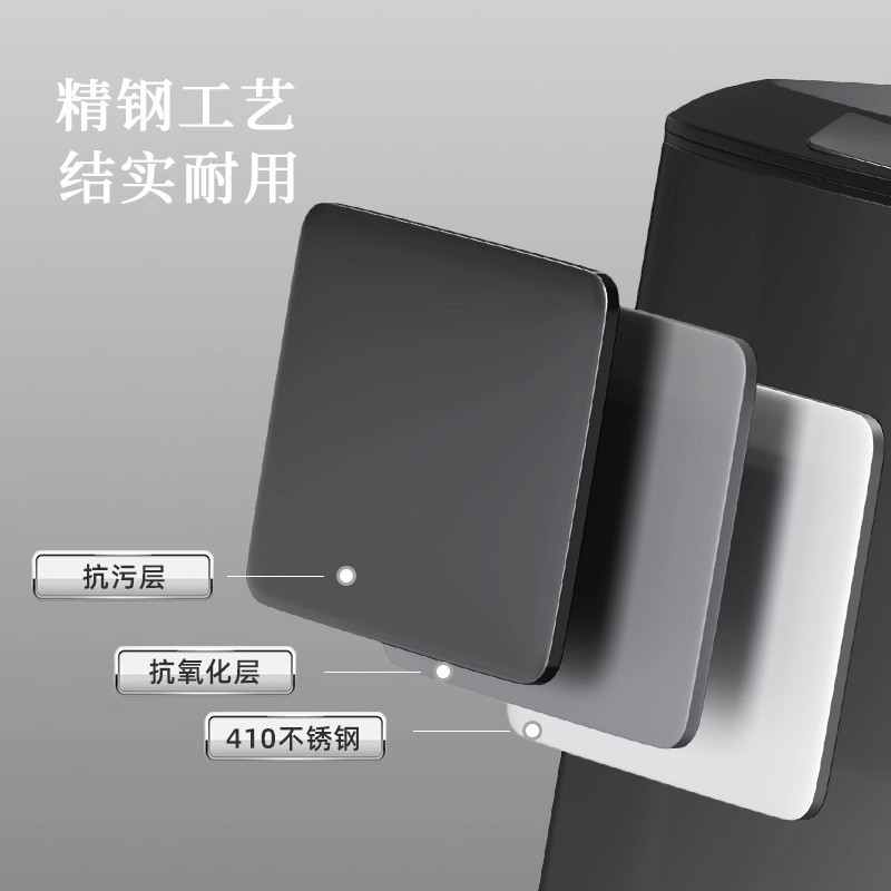 2025新款不锈钢垃圾桶家用厨房客厅卫生间大容量带盖脚踏式商用号|undefined