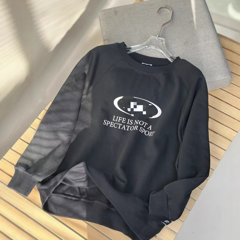 【W1218】Black, Wash Separately, Women's Fleece Sweatshirt, Crew Neck Raglan Sleeve Sweatshirt