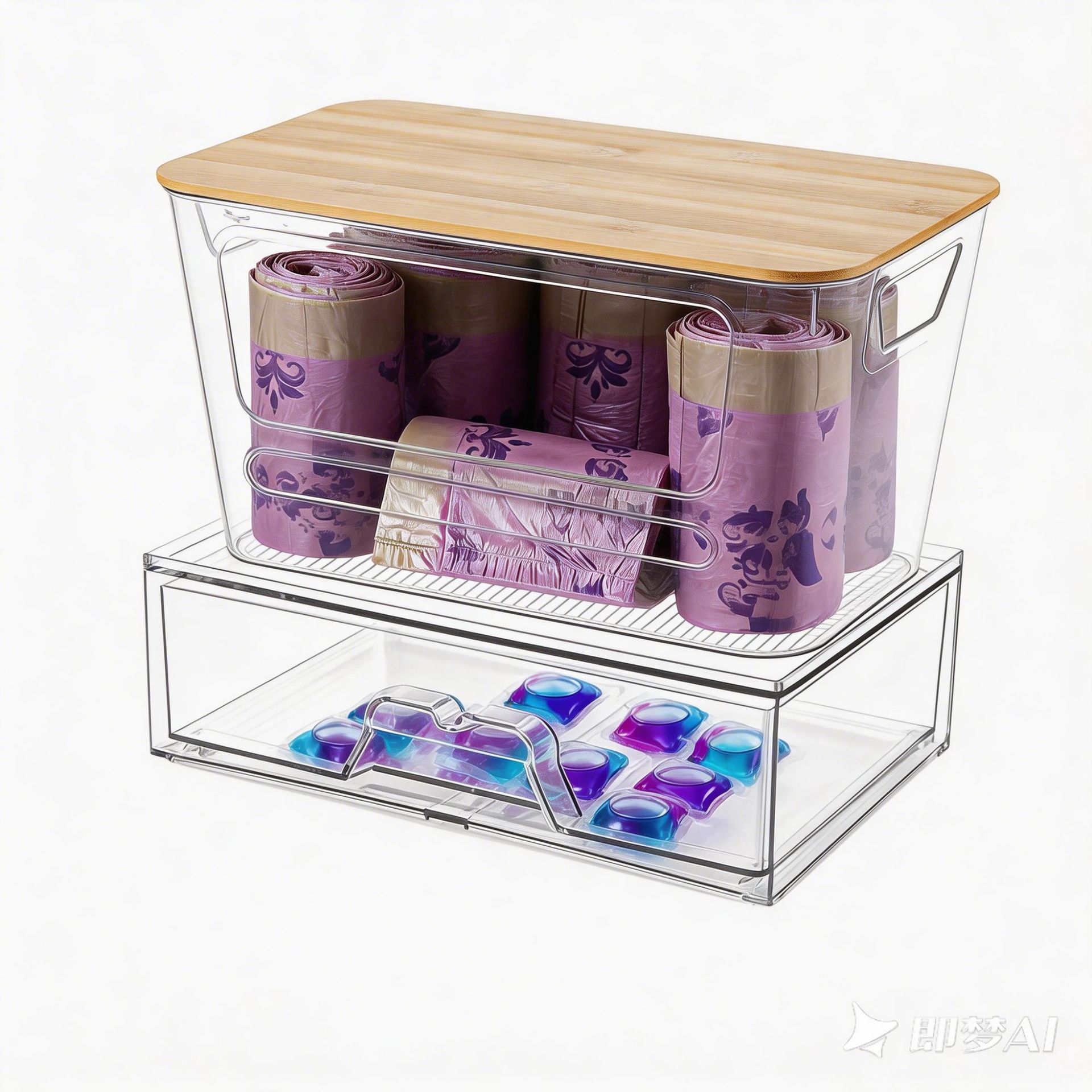 새로운 세탁 세제 캡슐/쓰레기 봉투 보관함