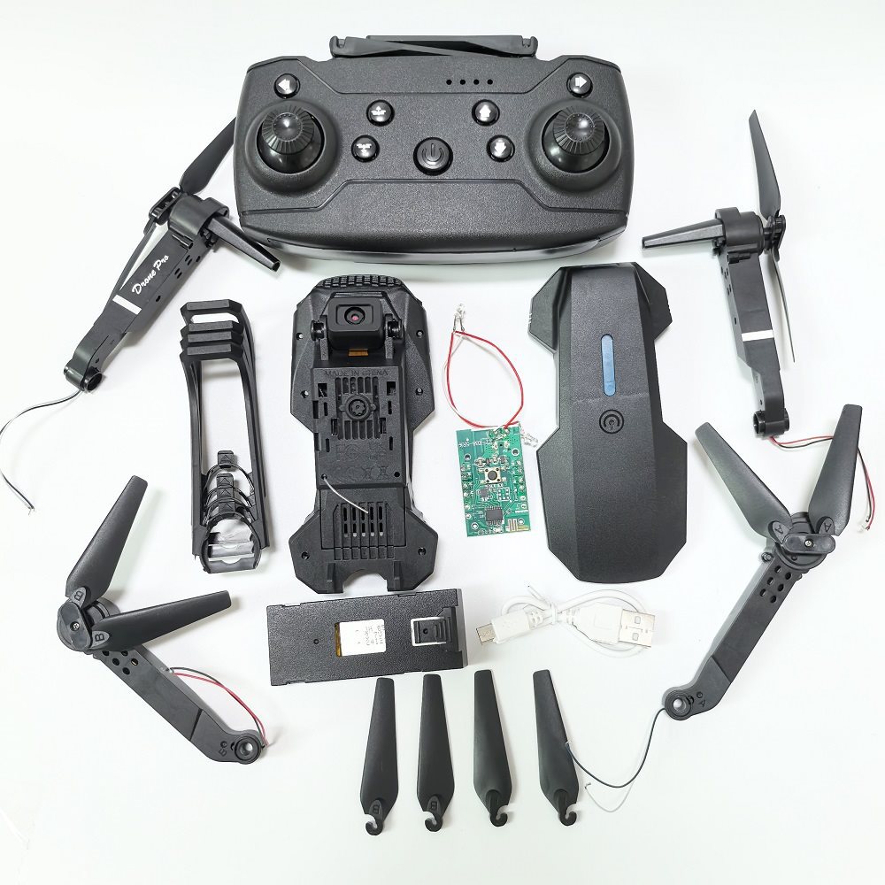 E88 Remote Control Aircraft Drone Wind Blade Coreless Motor Wing Assembly Shell Protection Frame Lithium Battery Accessories