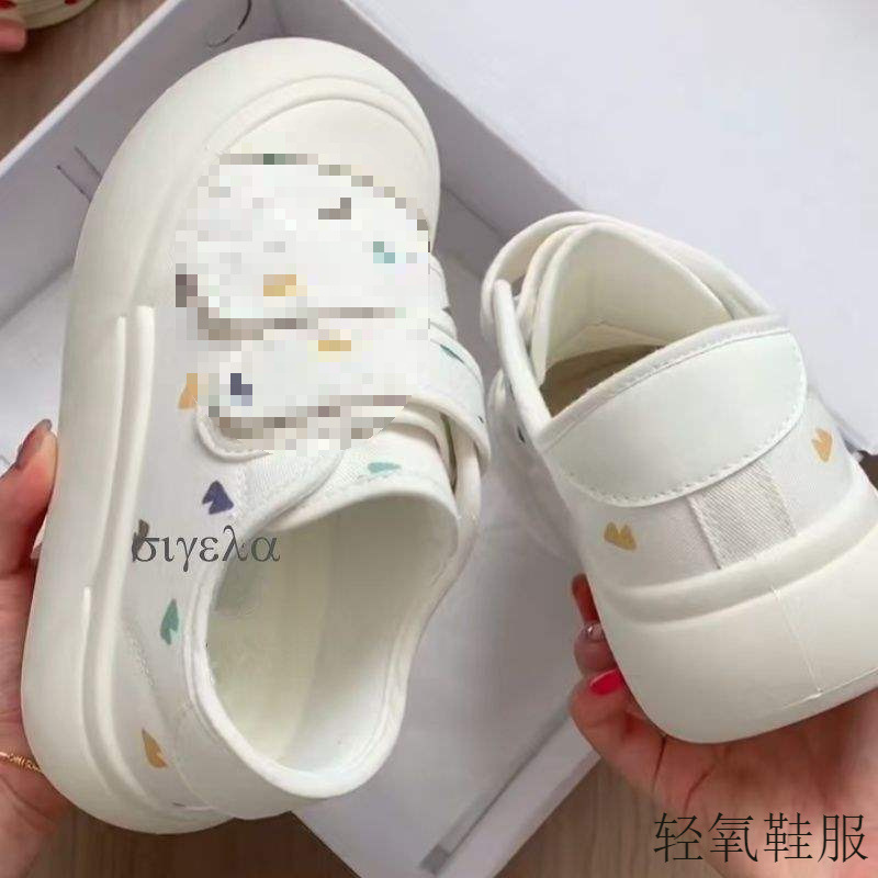 魔术贴圆头帆布鞋女2025新款多巴胺鞋子休闲百搭学生小白鞋夏薄款|undefined