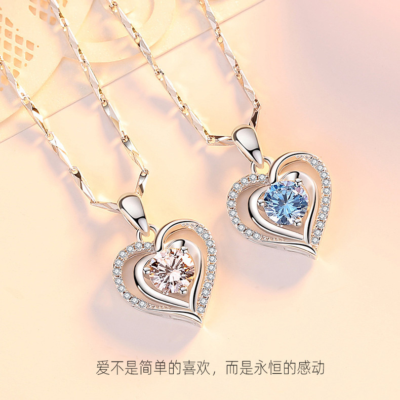Fashionable elegant pendant with zircon heart shaped