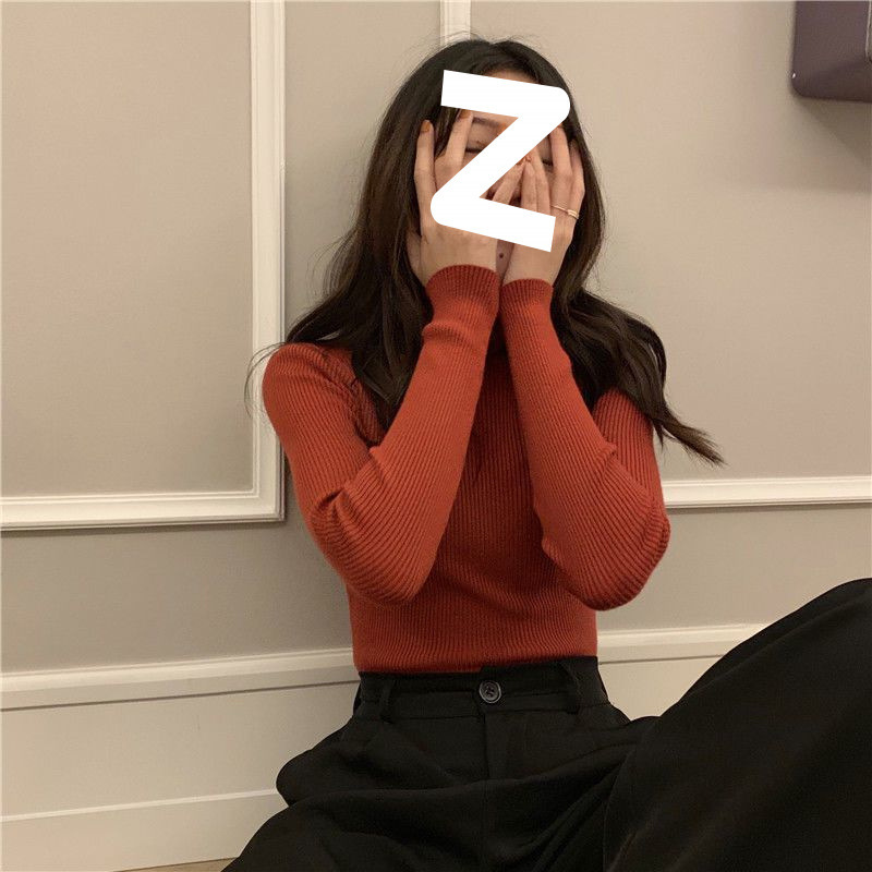 高领毛衣女2023秋冬百搭内搭修身显瘦上衣黑色针织打底衫洋气时尚|undefined