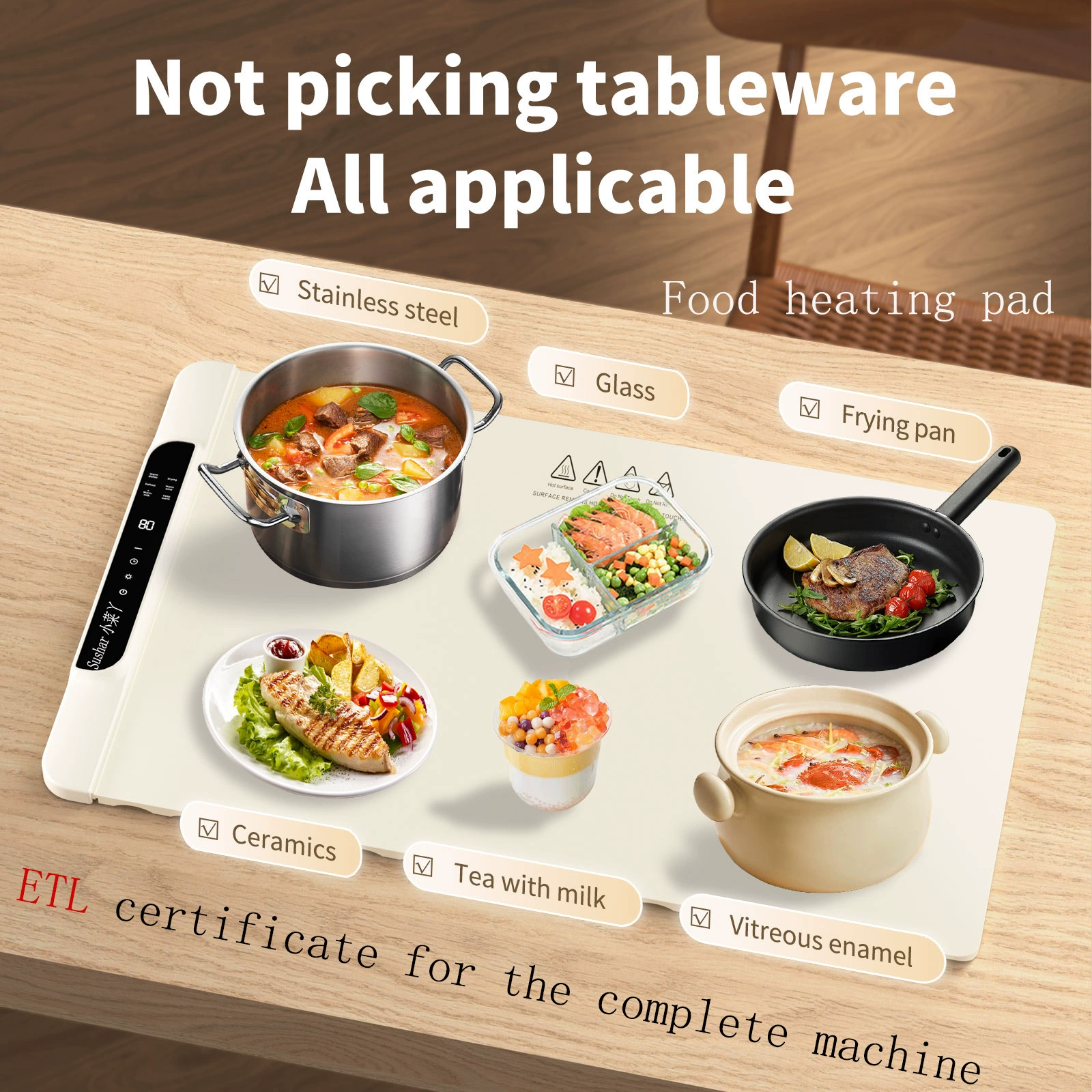 Гибкая нагревательная панель для домашнего использования, эксклюзивный коврик для обеденного стола, складной многофункциональный коврик для подогрева еды.