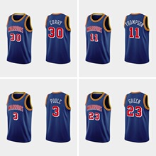 跨境外贸篮球服勇士队30号库里热压球衣23#格林11#汤普森22维金斯